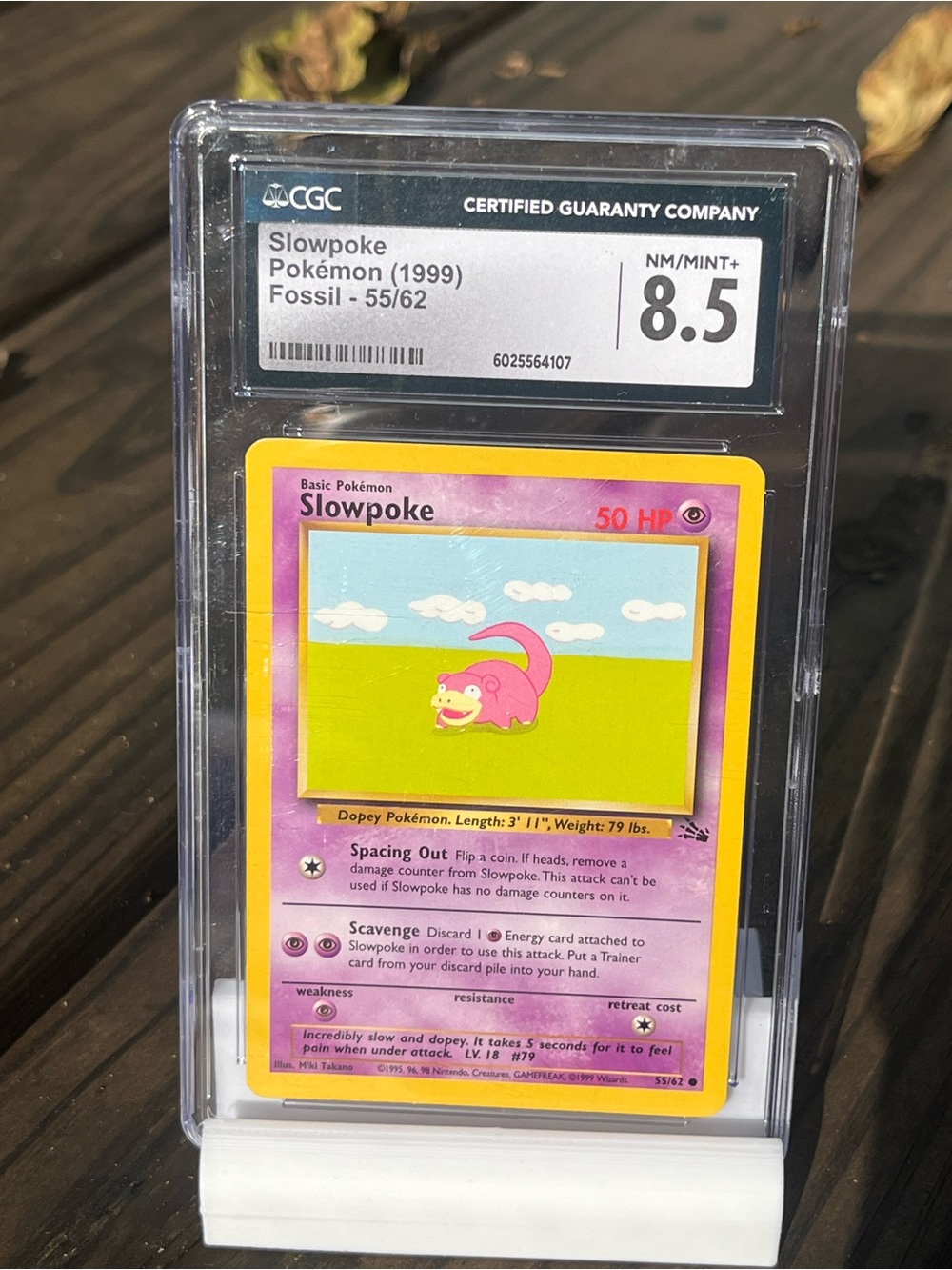Pokemon Slowpoke Trading Card Pink Yellow Purple